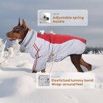 Laifug Gray Red & Gray Blue Stand Collar Two Legs Dog Winter Coat