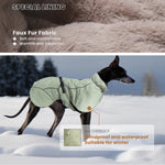 Manteau d'hiver pour chien à col montant vert Laifug 