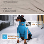 Laifug Gray Red & Gray Blue Stand Collar Two Legs Dog Winter Coat