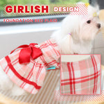 Laifug Red Check Cotton Dog Dress