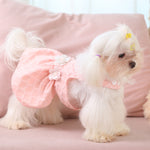 Laifug Dog Dress Puppy Pink Argyle Jacquard Dog Dress Cute Party Wear - LaiFug