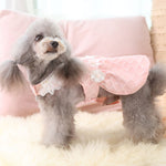 Laifug Dog Dress Puppy Pink Argyle Jacquard Dog Dress Cute Party Wear - LaiFug