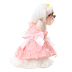 Laifug Draped Wedding Dog Dress With Flowers - LaiFug