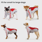 Laifug Gray Red & Gray Blue Stand Collar Two Legs Dog Winter Coat